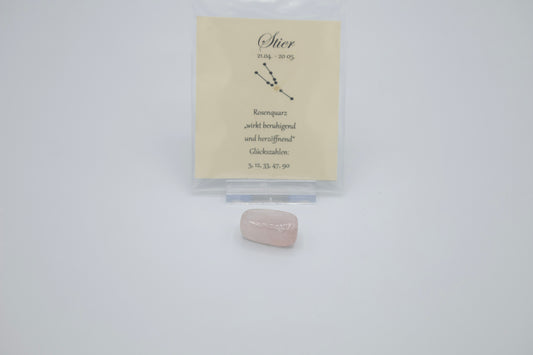 Glücksstein Stier Rosenquarz